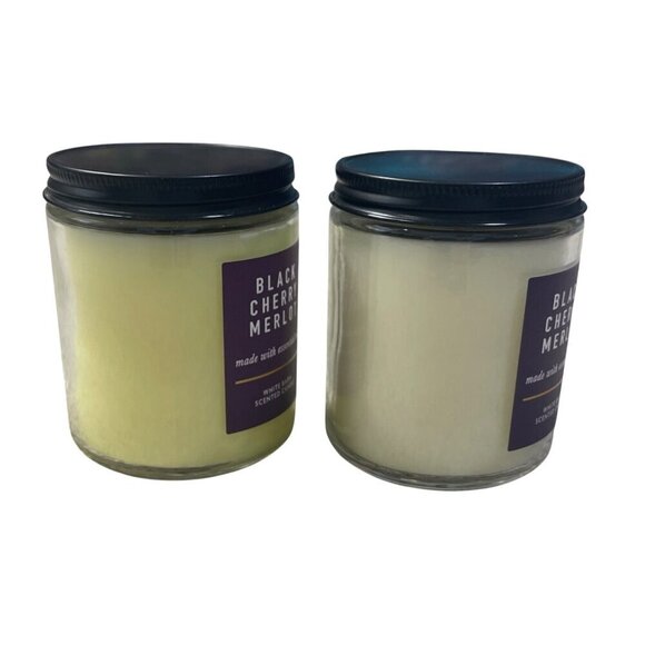 2 White Barn Jar Candles Black Cherry Merlot 7 oz Single Wick (READ) - Picture 4 of 8